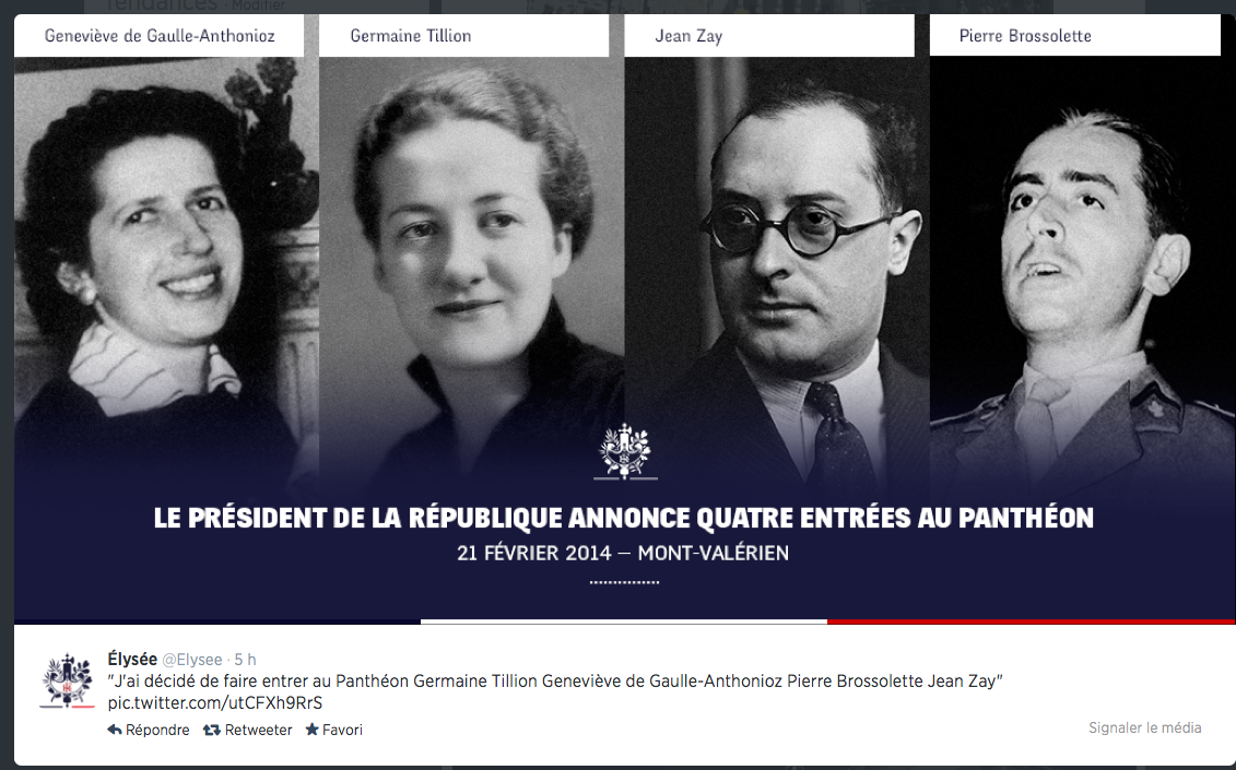 Germaine Tillion Genevieve de Gaulle Jean Zay Pierre Brossolette
