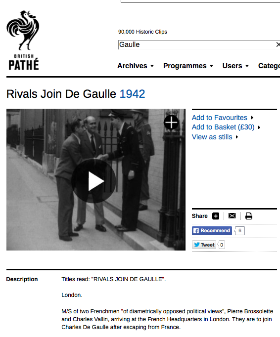 Pathe Rivals join De Gaulle